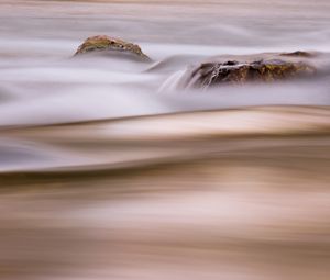 Preview wallpaper waves, stones, water, long exposure, blur