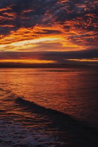Preview wallpaper waves, sunset, horizon, water