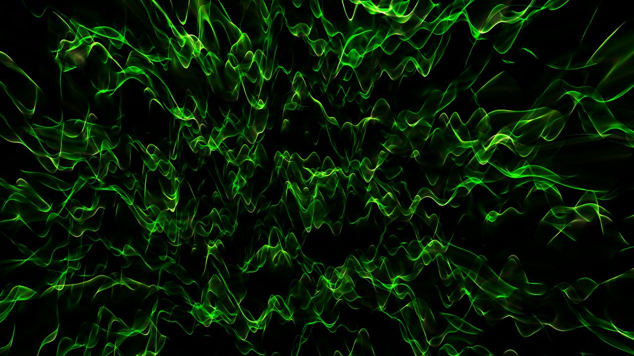 Wallpaper waves, transparent, abstraction, green