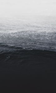 Preview wallpaper waves, water, bw, ocean