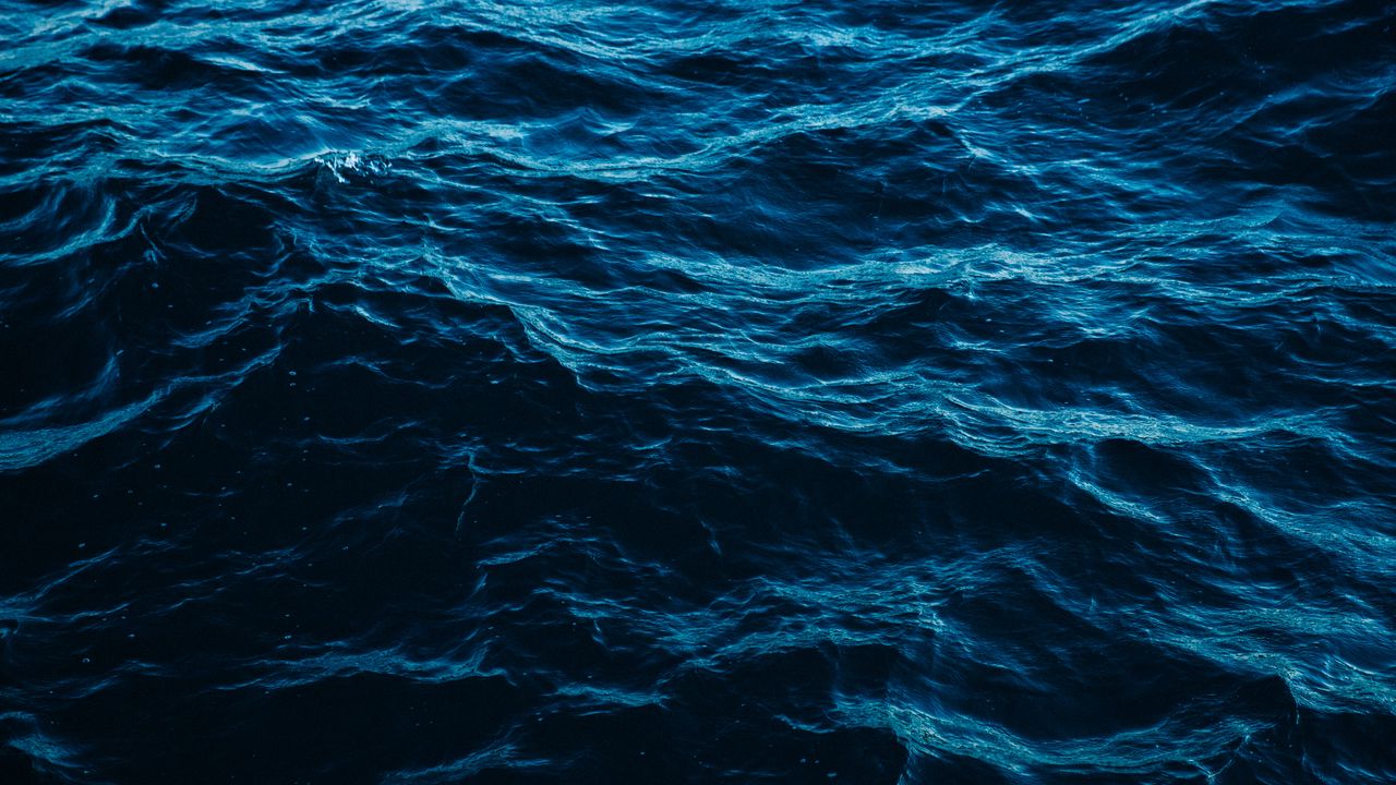 Wallpaper waves, water, ripples, surface, blue