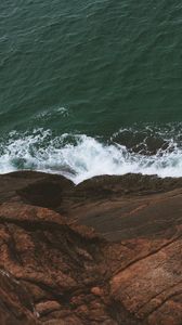 Preview wallpaper waves, water, rock, sea, coast