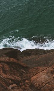Preview wallpaper waves, water, rock, sea, coast