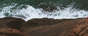 Preview wallpaper waves, water, rock, sea, coast