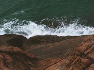 Preview wallpaper waves, water, rock, sea, coast
