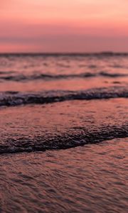 Preview wallpaper waves, water, sea, dusk