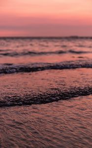 Preview wallpaper waves, water, sea, dusk