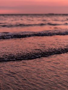 Preview wallpaper waves, water, sea, dusk