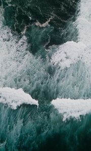 Preview wallpaper waves, water, sea, aerial view