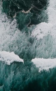 Preview wallpaper waves, water, sea, aerial view