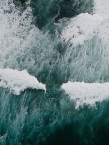 Preview wallpaper waves, water, sea, aerial view