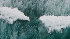 Preview wallpaper waves, water, sea, aerial view