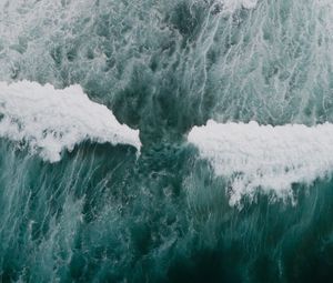 Preview wallpaper waves, water, sea, aerial view