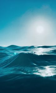 Preview wallpaper waves, water, sun, glare, gleam