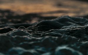 Preview wallpaper waves, water, sunset, blurred