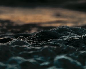 Preview wallpaper waves, water, sunset, blurred