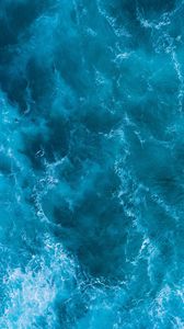 Preview wallpaper waves, water, surface, aerial view, blue