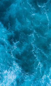 Preview wallpaper waves, water, surface, aerial view, blue