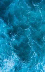 Preview wallpaper waves, water, surface, aerial view, blue