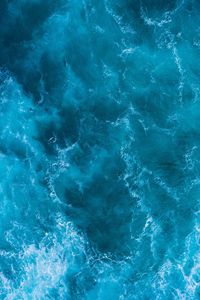 Preview wallpaper waves, water, surface, aerial view, blue
