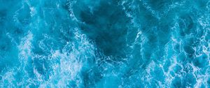 Preview wallpaper waves, water, surface, aerial view, blue