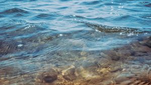 Preview wallpaper waves, water, transparent, lake