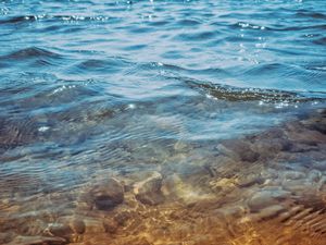 Preview wallpaper waves, water, transparent, lake