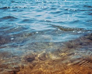 Preview wallpaper waves, water, transparent, lake