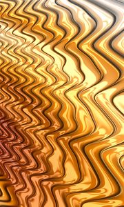 Preview wallpaper waves, wavy, gold, metal, glossy