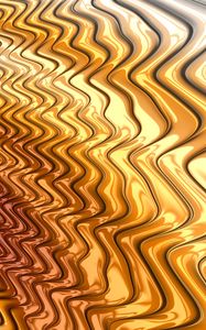 Preview wallpaper waves, wavy, gold, metal, glossy