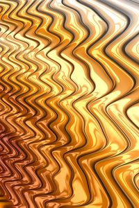 Preview wallpaper waves, wavy, gold, metal, glossy