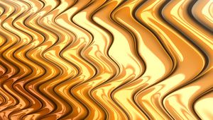 Preview wallpaper waves, wavy, gold, metal, glossy