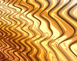 Preview wallpaper waves, wavy, gold, metal, glossy