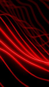 Preview wallpaper waves, wavy, neon, glow, red