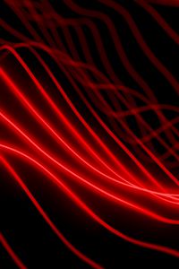 Preview wallpaper waves, wavy, neon, glow, red
