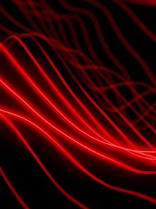 Preview wallpaper waves, wavy, neon, glow, red