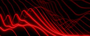 Preview wallpaper waves, wavy, neon, glow, red