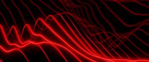 Preview wallpaper waves, wavy, neon, glow, red