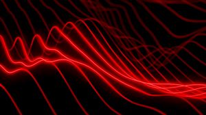 Preview wallpaper waves, wavy, neon, glow, red