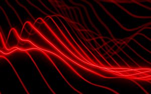 Preview wallpaper waves, wavy, neon, glow, red