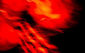 Preview wallpaper waves, wavy, neon, long exposure, red