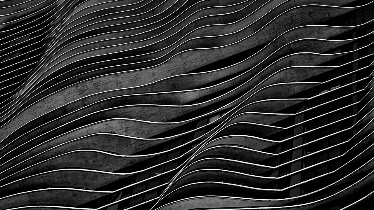 Wallpaper waves, wavy, volume, black, texture