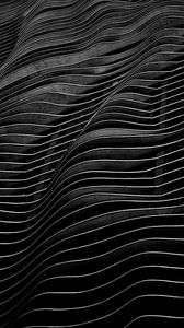 Preview wallpaper waves, wavy, volume, black, texture