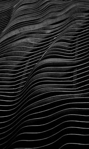 Preview wallpaper waves, wavy, volume, black, texture