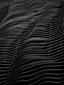 Preview wallpaper waves, wavy, volume, black, texture