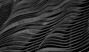 Preview wallpaper waves, wavy, volume, black, texture