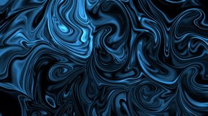 Preview wallpaper wavy, viscous, thick, blue, substance