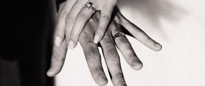 Preview wallpaper wedding, hands, bw, love, touching