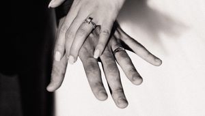 Preview wallpaper wedding, hands, bw, love, touching