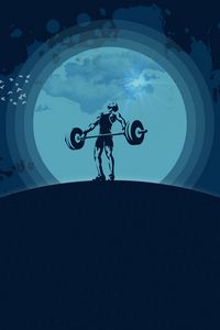 Preview wallpaper weightlifter, sport, barbell, art, vector